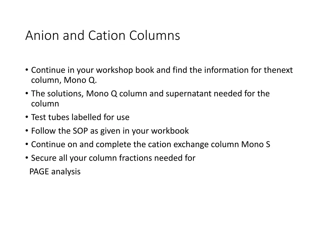 anion and cation columns