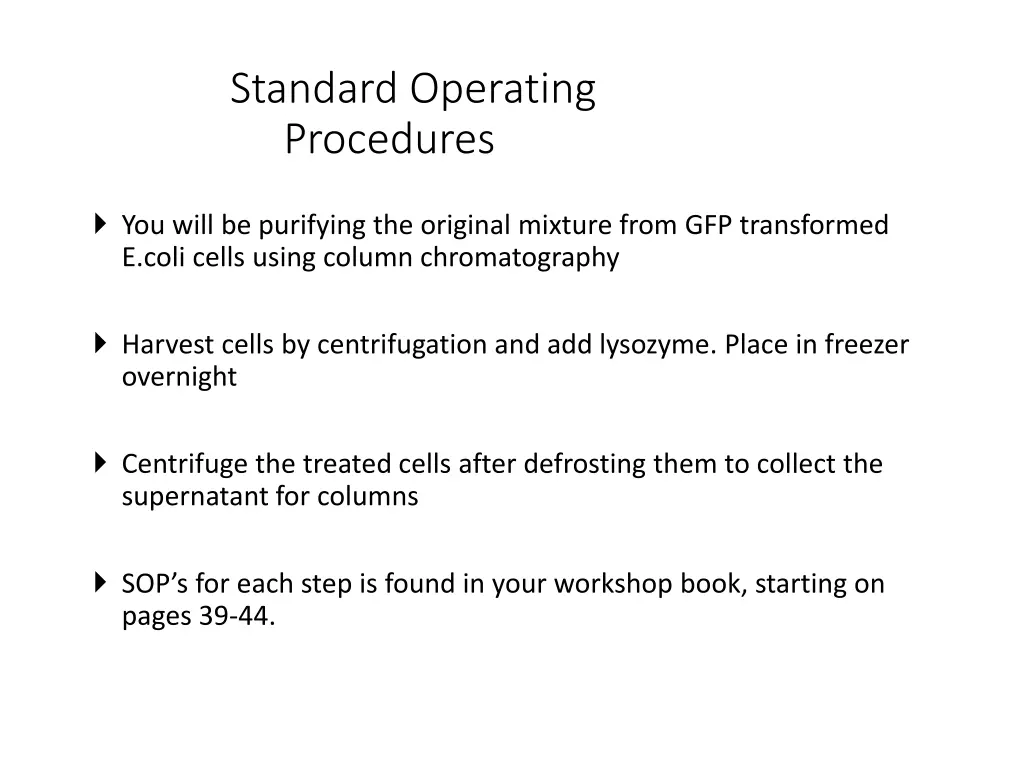 standard operating procedures