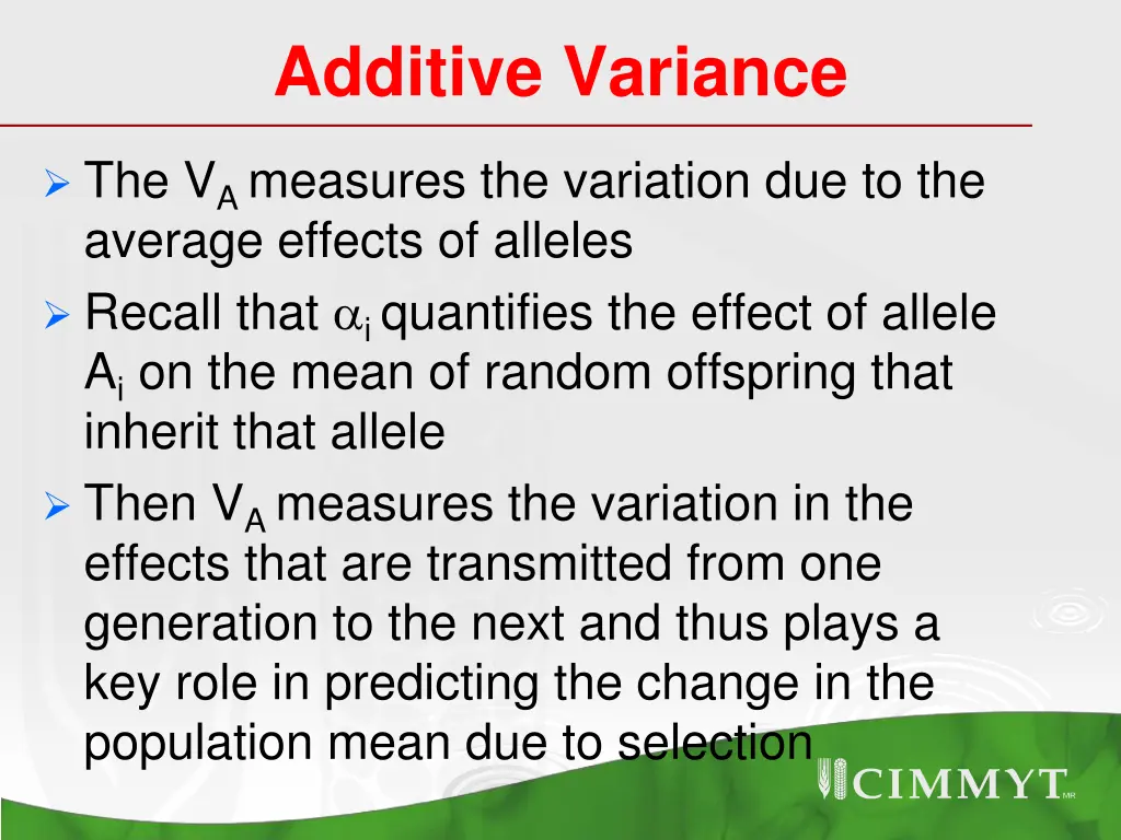 additive variance