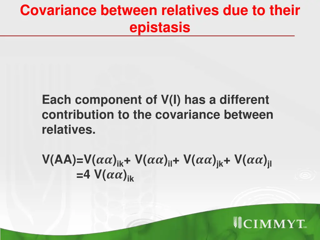 covariance between relatives due to their 6