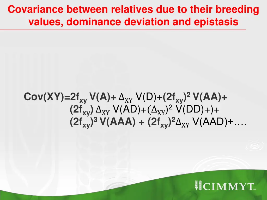 covariance between relatives due to their 8