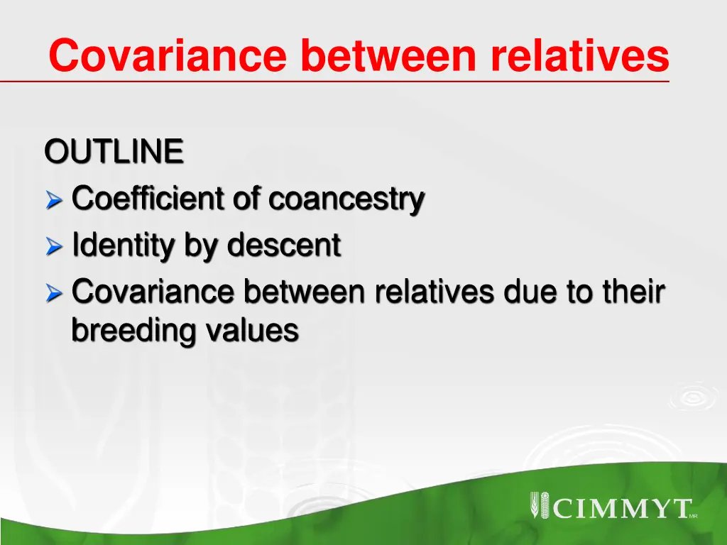 covariance between relatives