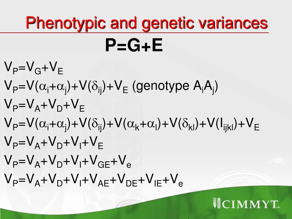 phenotypic and genetic variances