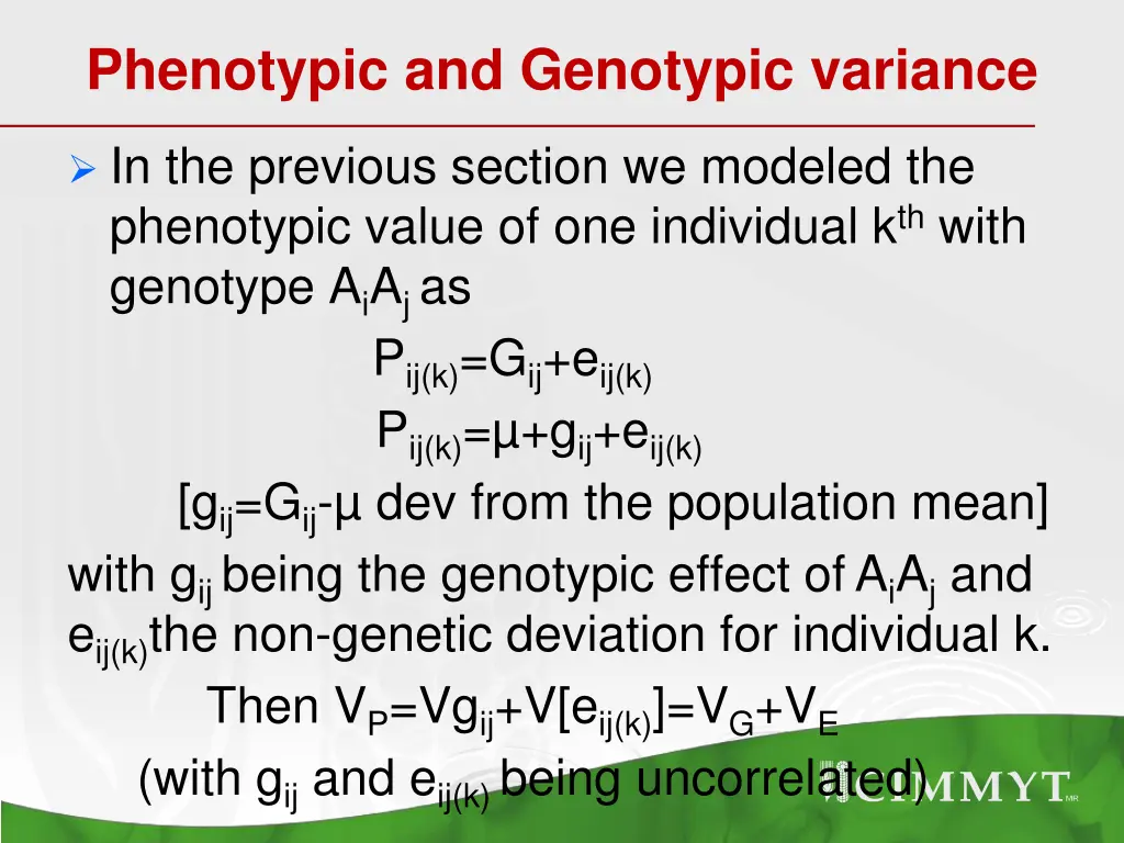phenotypic and genotypic variance
