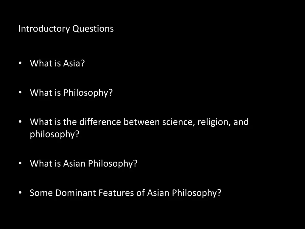 introductory questions