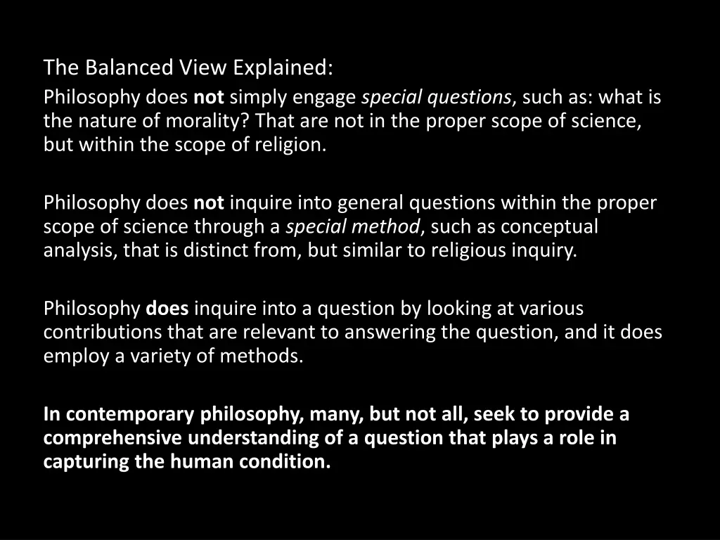 the balanced view explained philosophy does
