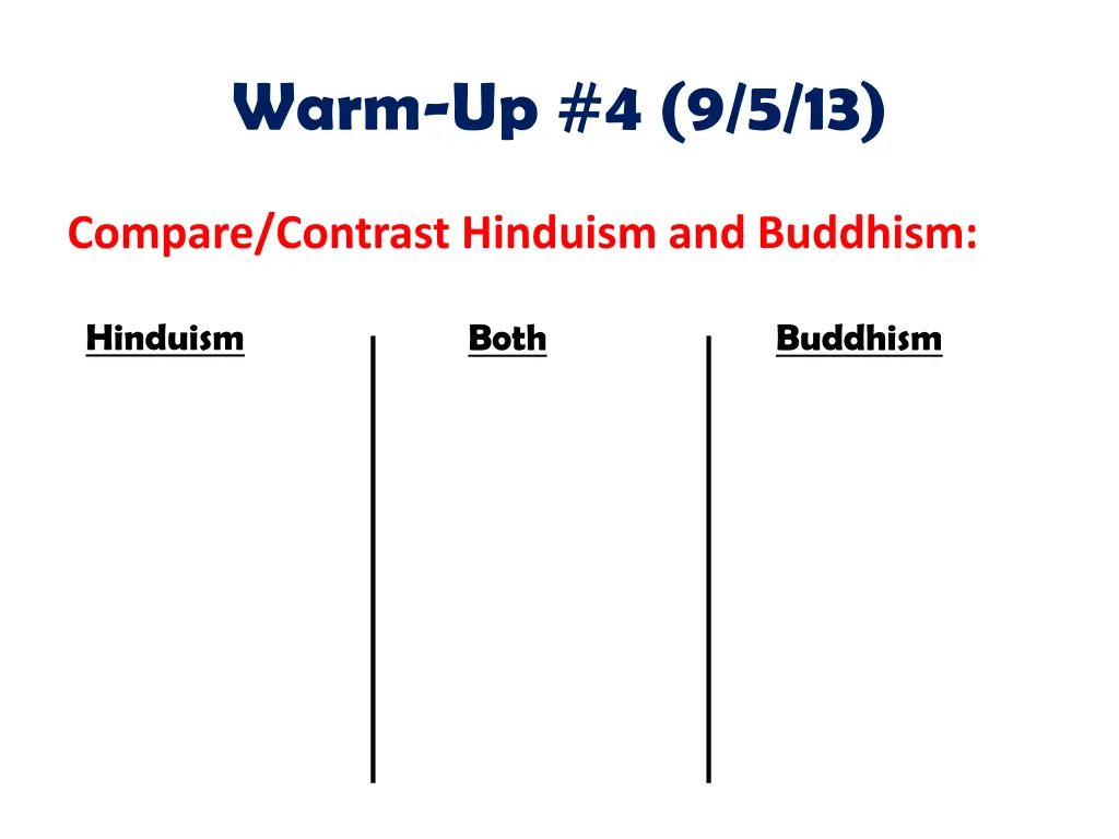 warm up 4 9 5 13