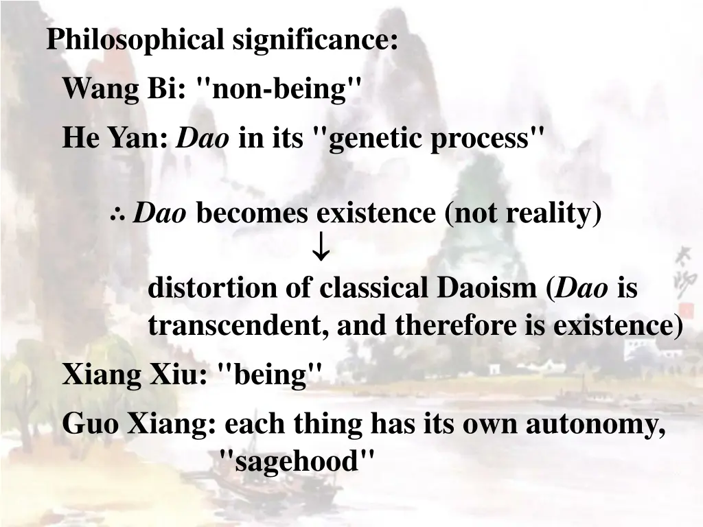 philosophical significance wang bi non being