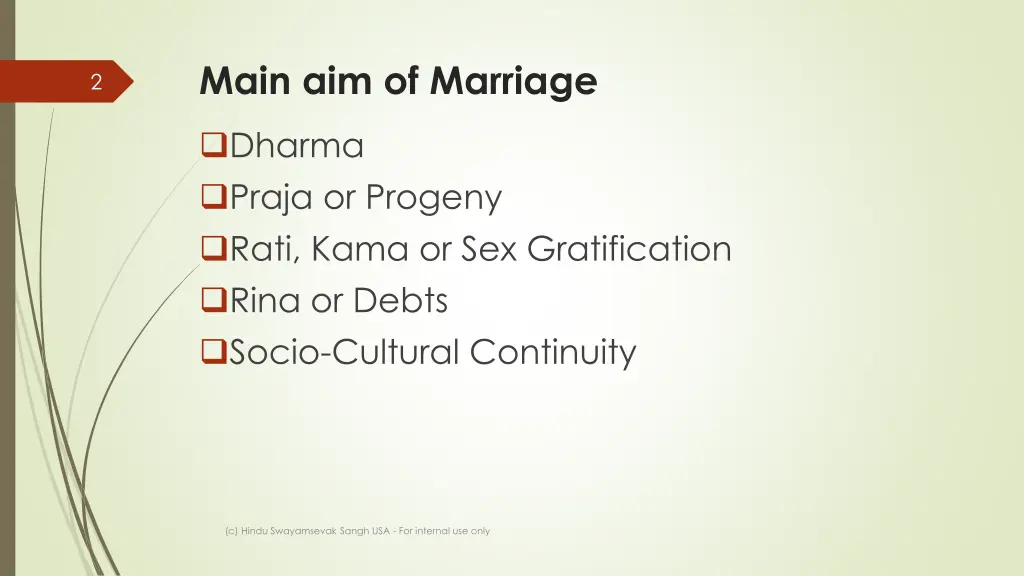 main aim of marriage