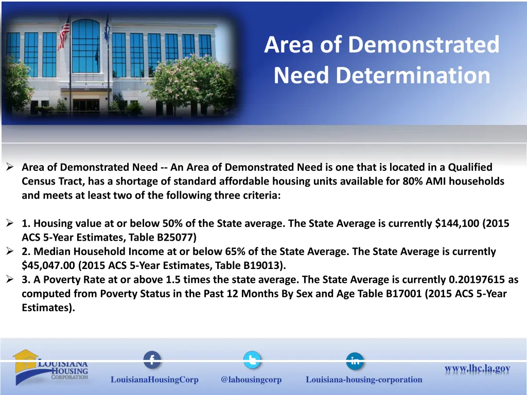 area of demonstrated need determination