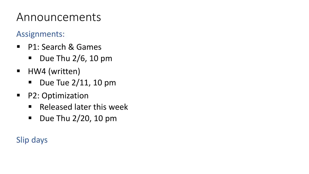 announcements