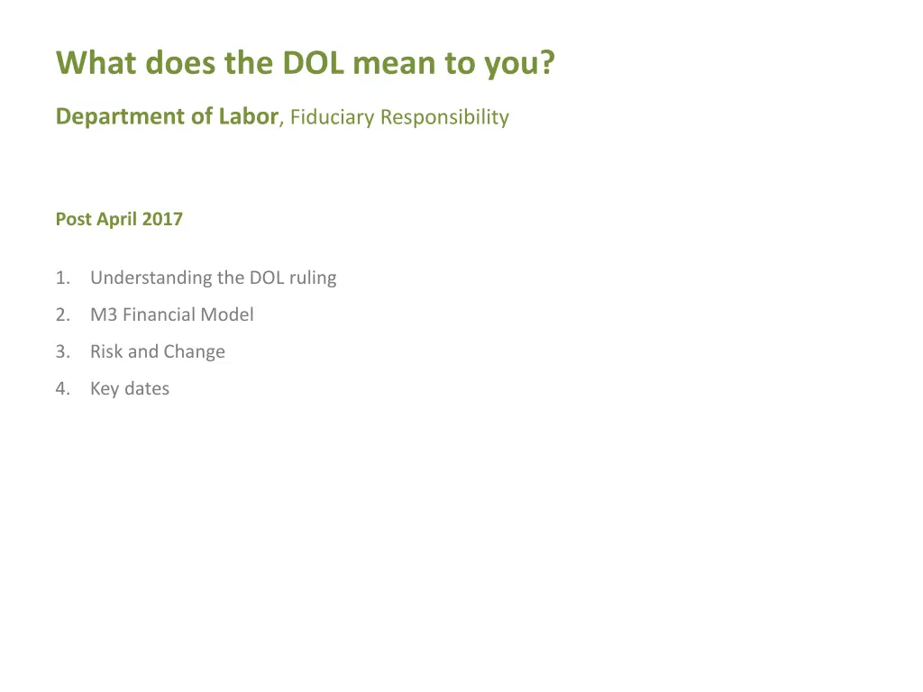 what does the dol mean to you 1