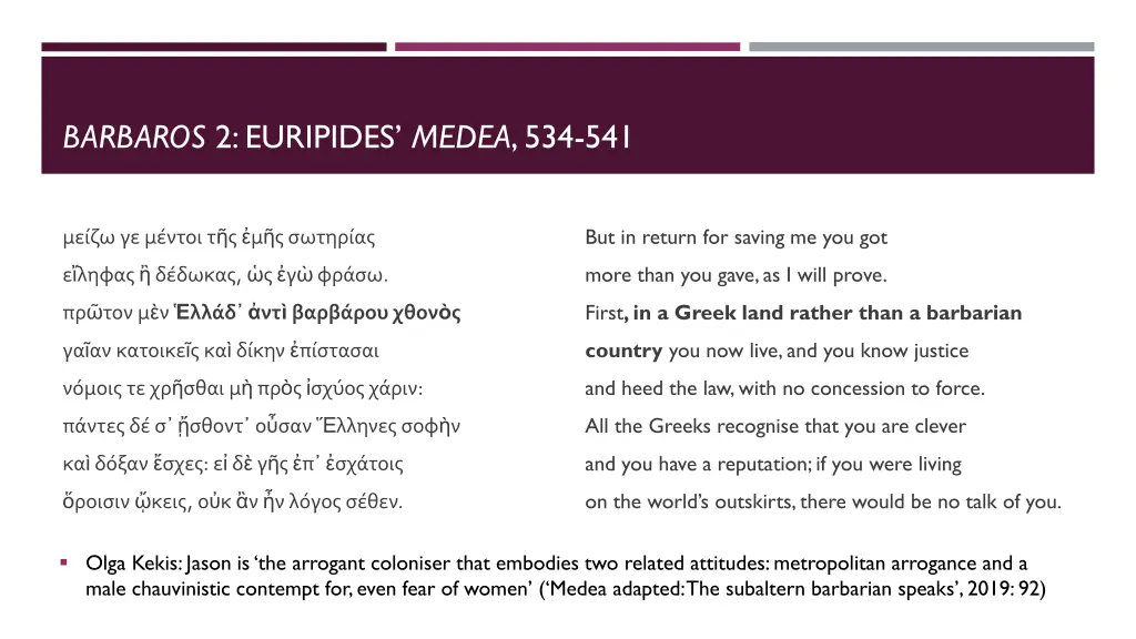 barbaros 2 euripides medea 534 541