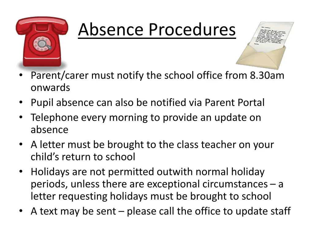 absence procedures