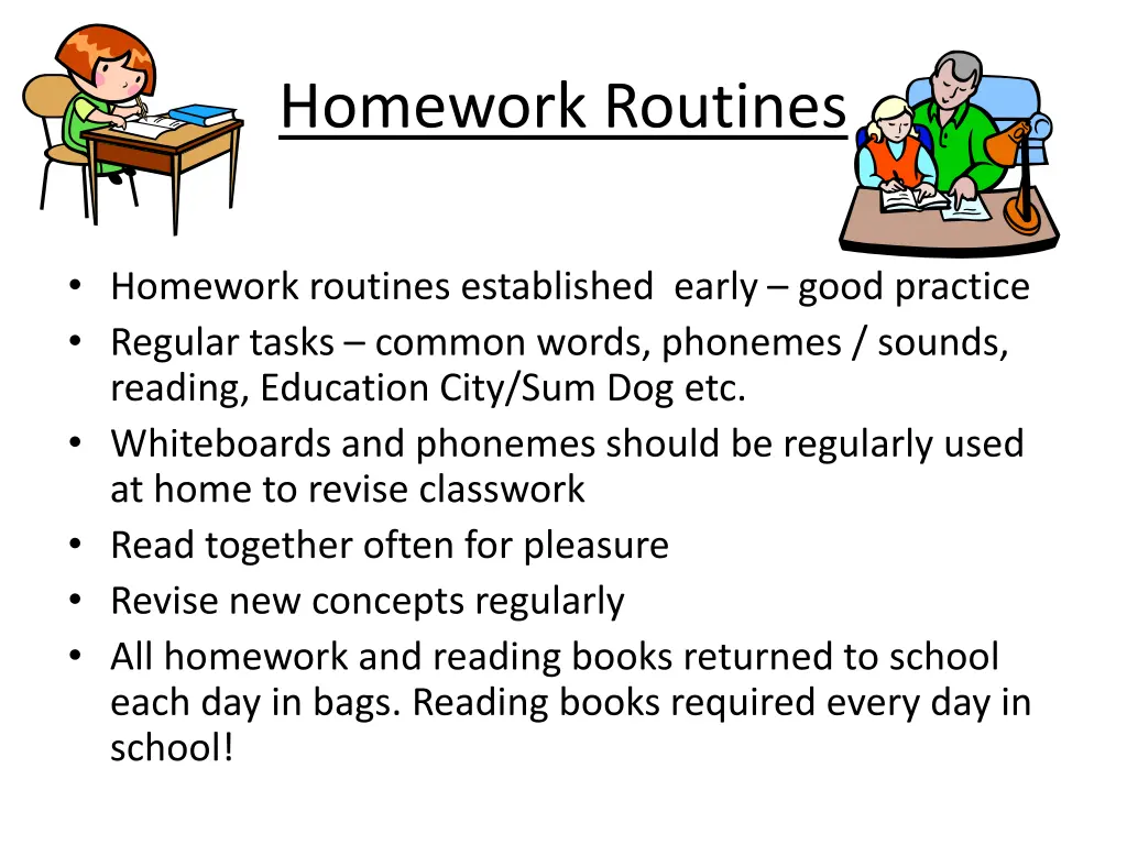 homework routines