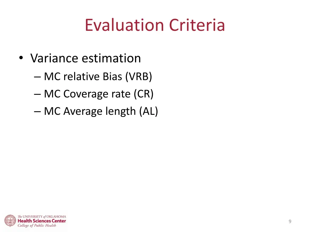 evaluation criteria 1