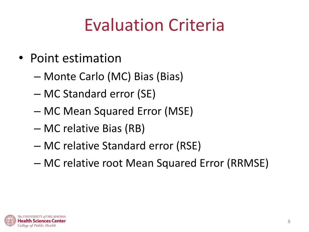 evaluation criteria