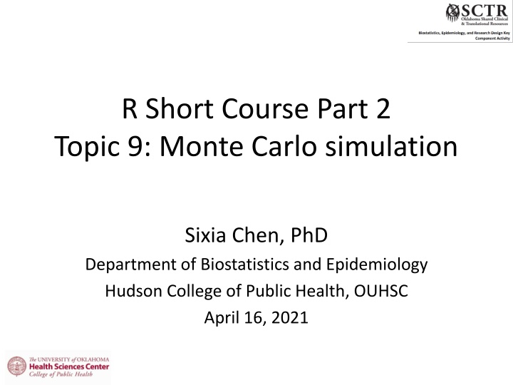 r short course part 2 topic 9 monte carlo