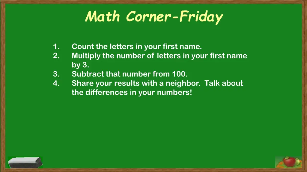 math corner friday 2