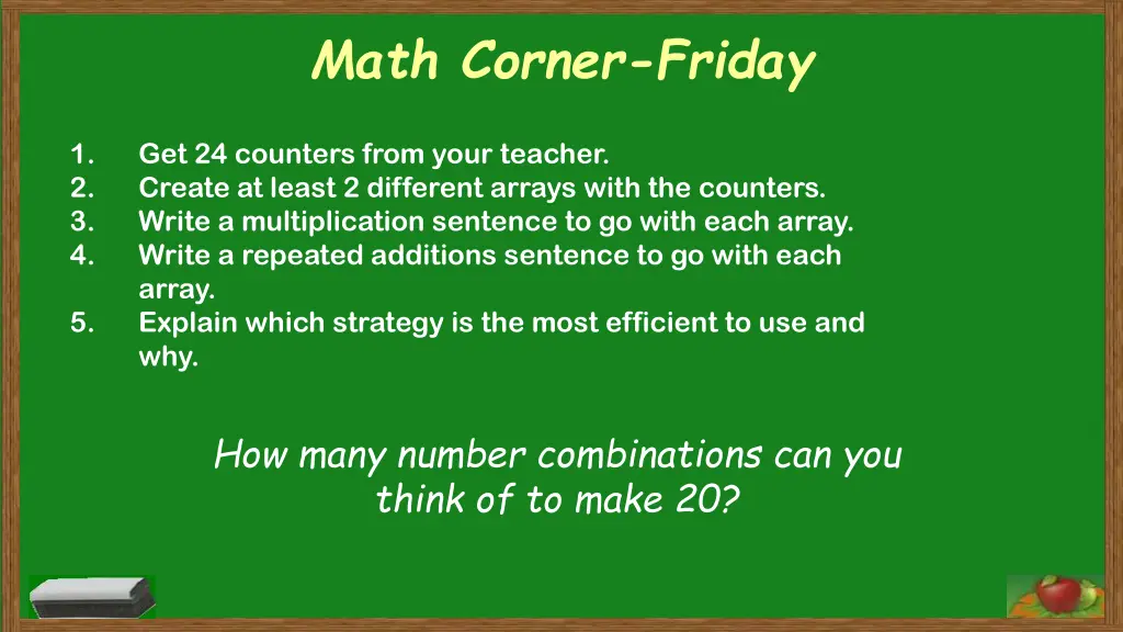 math corner friday 4