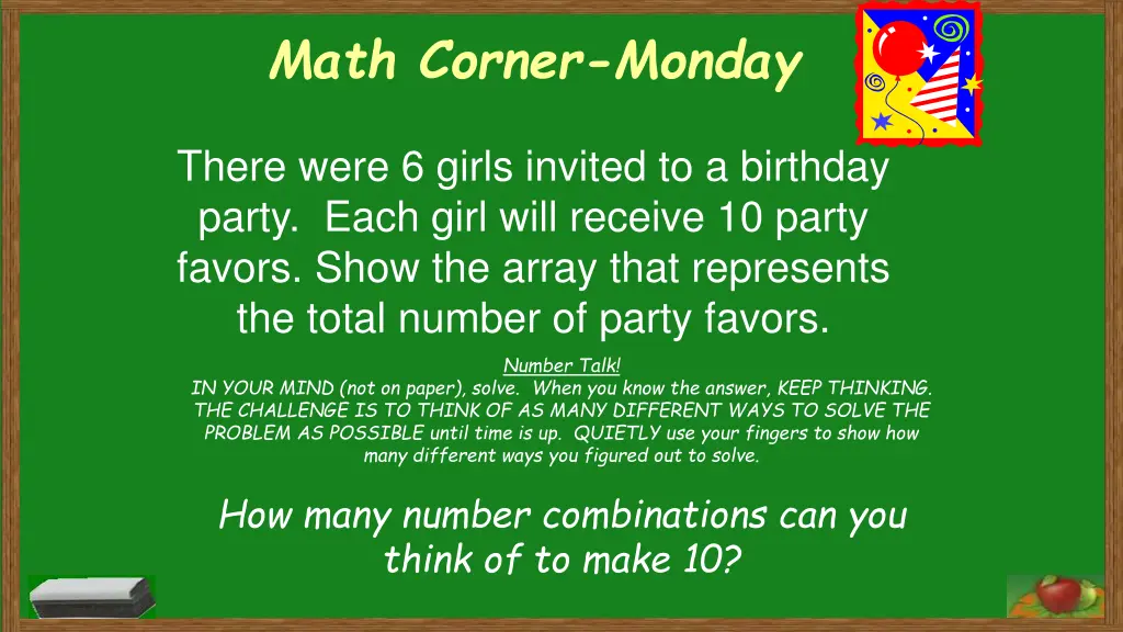 math corner monday 1