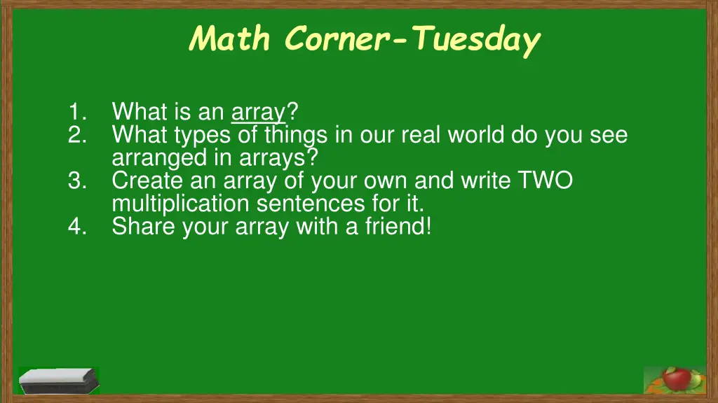 math corner tuesday 1