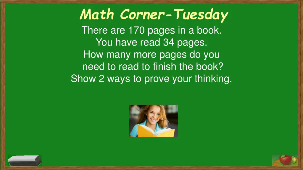 math corner tuesday there are 170 pages in a book