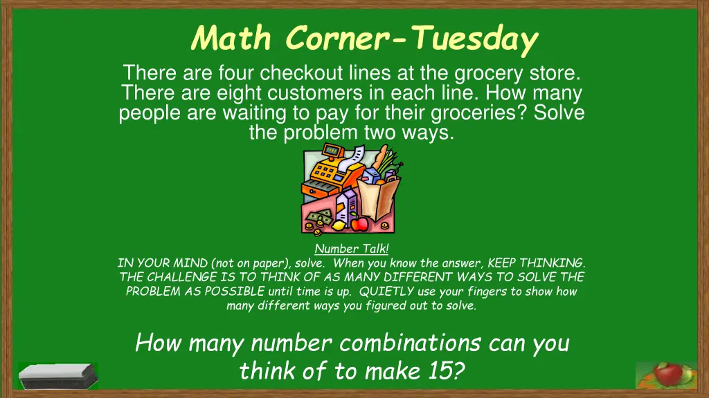 math corner tuesday there are four checkout lines