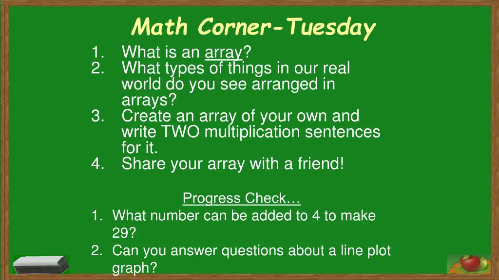 math corner tuesday what is an array what types