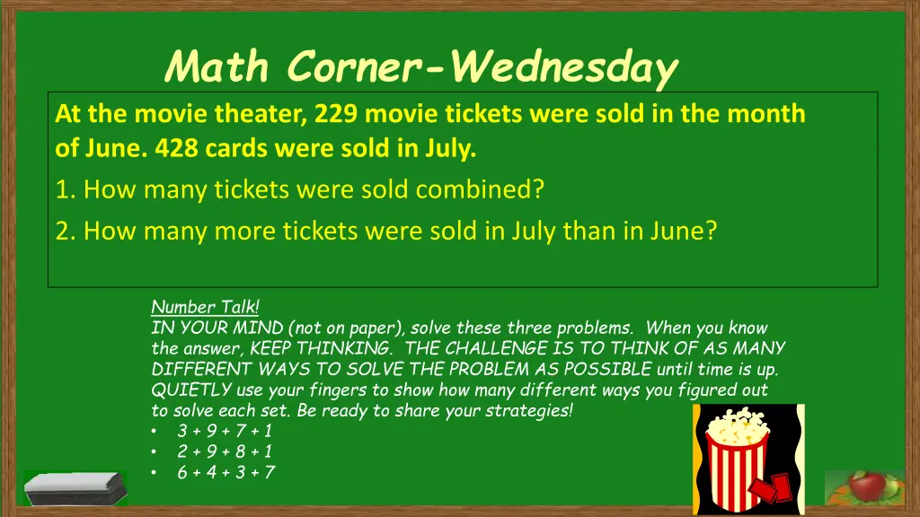 math corner wednesday at the movie theater