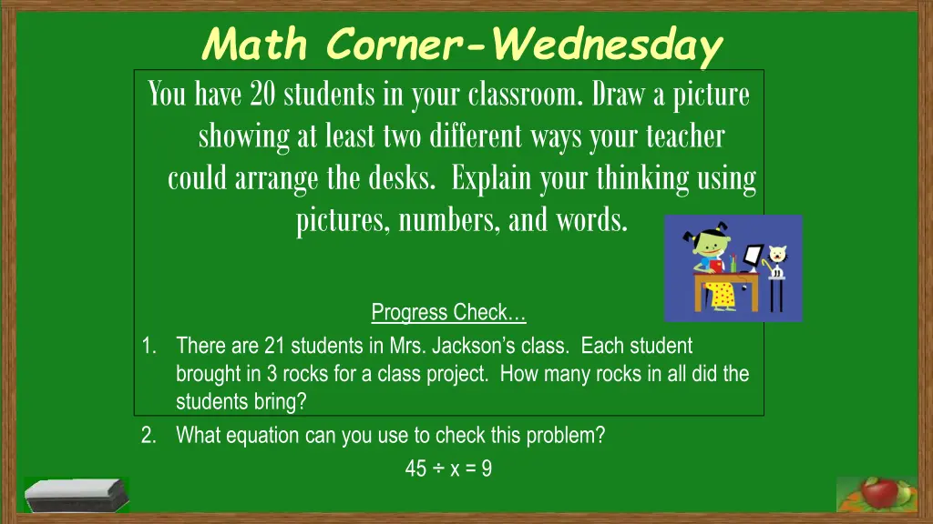 math corner wednesday you have 20 students