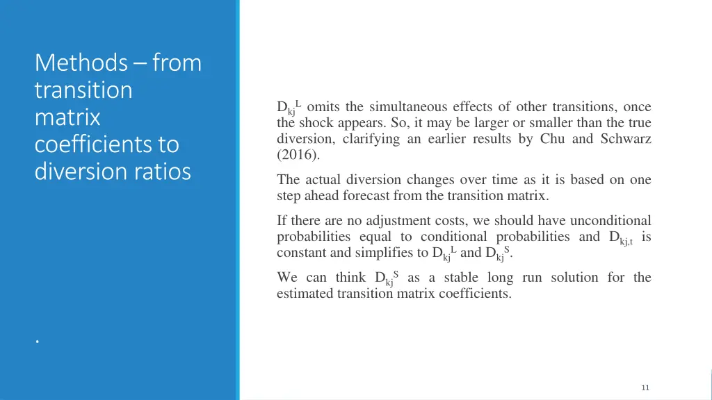 methods from transition matrix coefficients