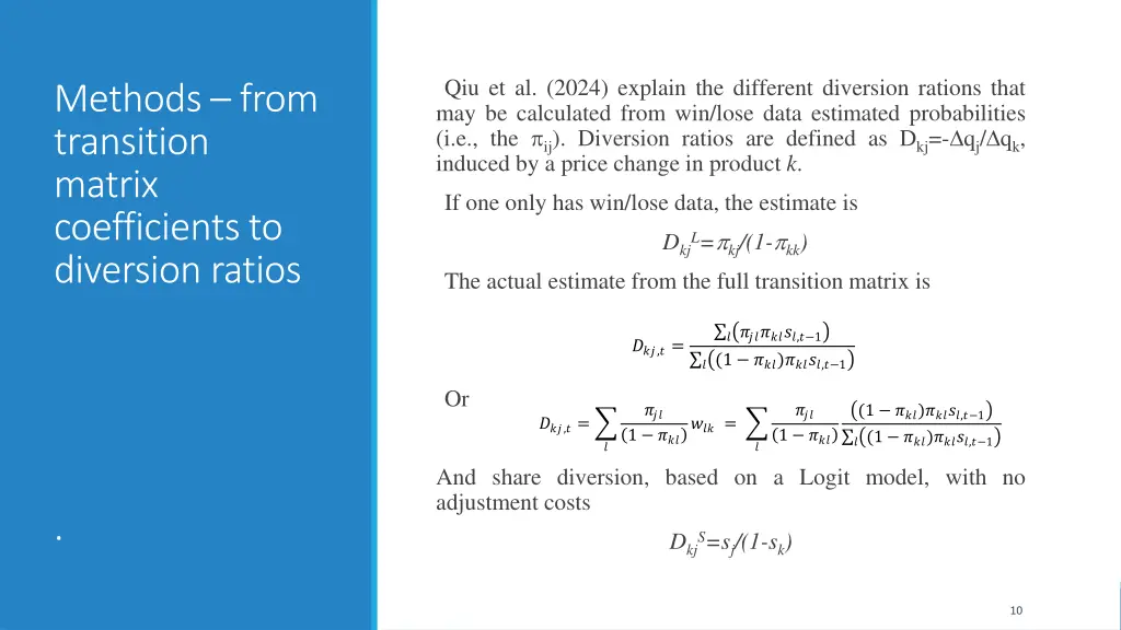 qiu et al 2024 explain the different diversion