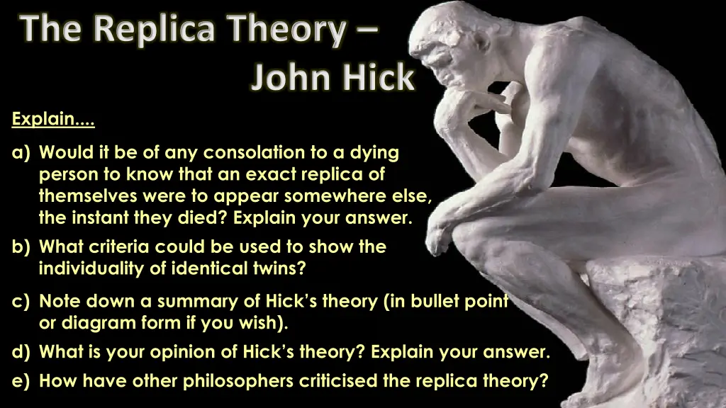 the replica theory 1