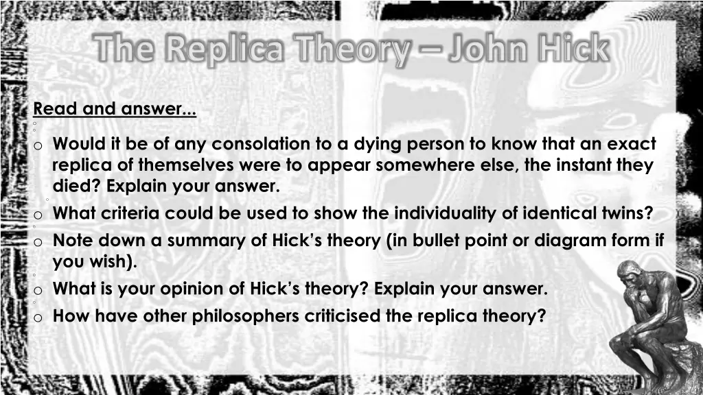 the replica theory john hick