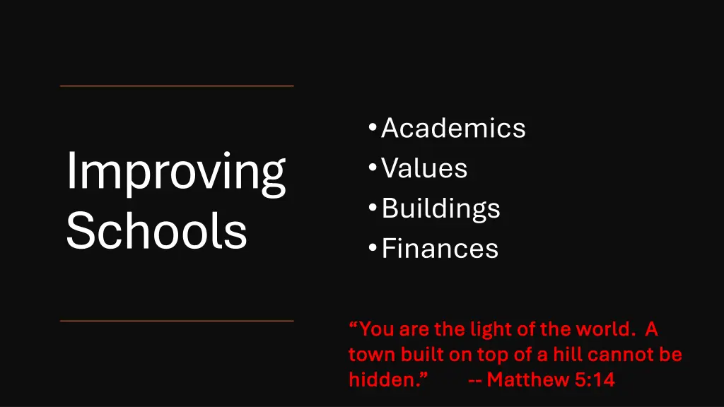 academics values buildings finances