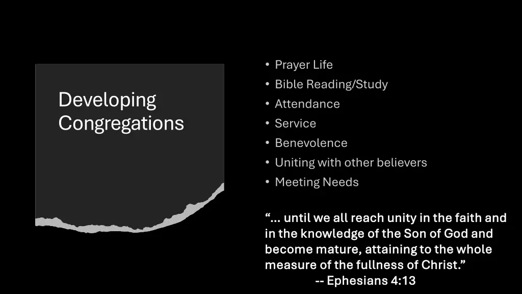 developing congregations