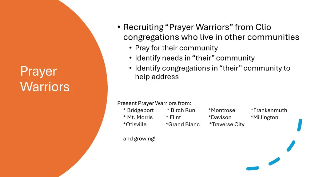 recruiting prayer warriors from clio