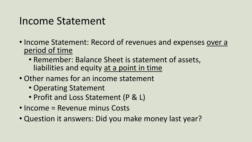 income statement