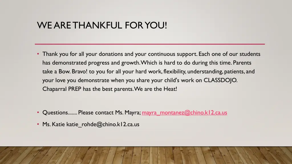 we are thankful for you