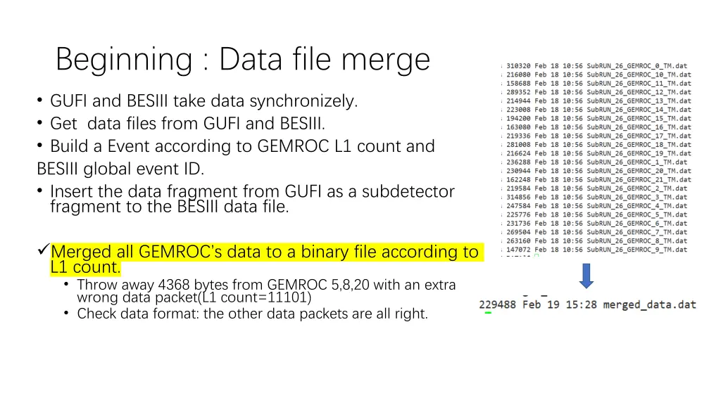 beginning data file merge
