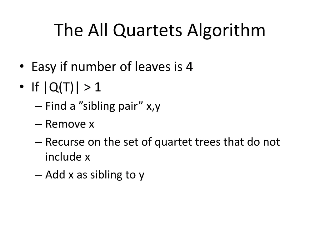 the all quartets algorithm