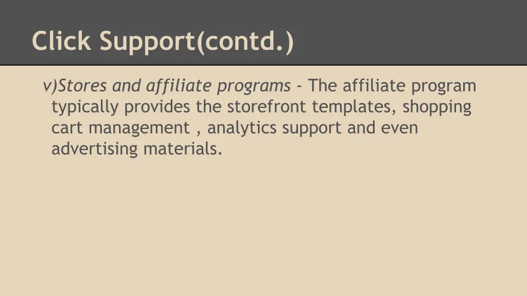 click support contd 1