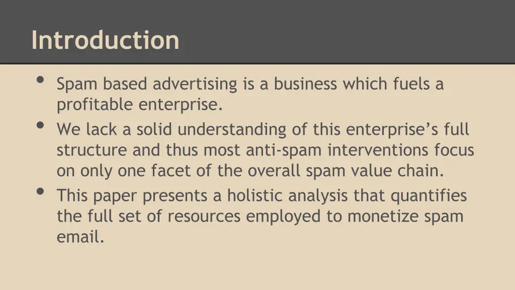 introduction spam based advertising is a business