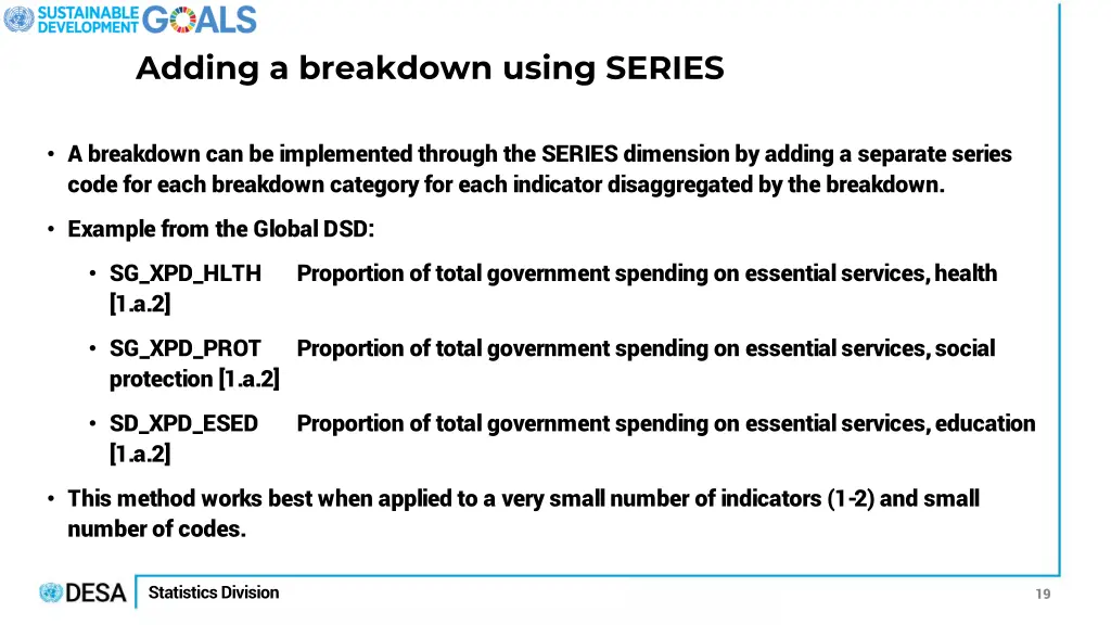 adding a breakdown using series