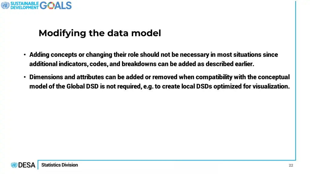 modifying the data model