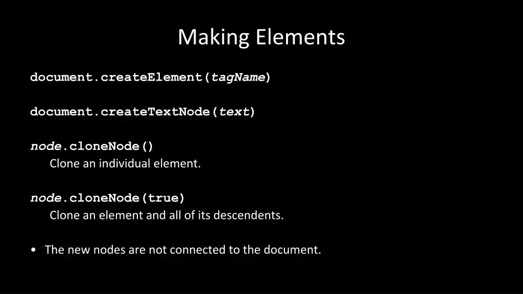 making elements