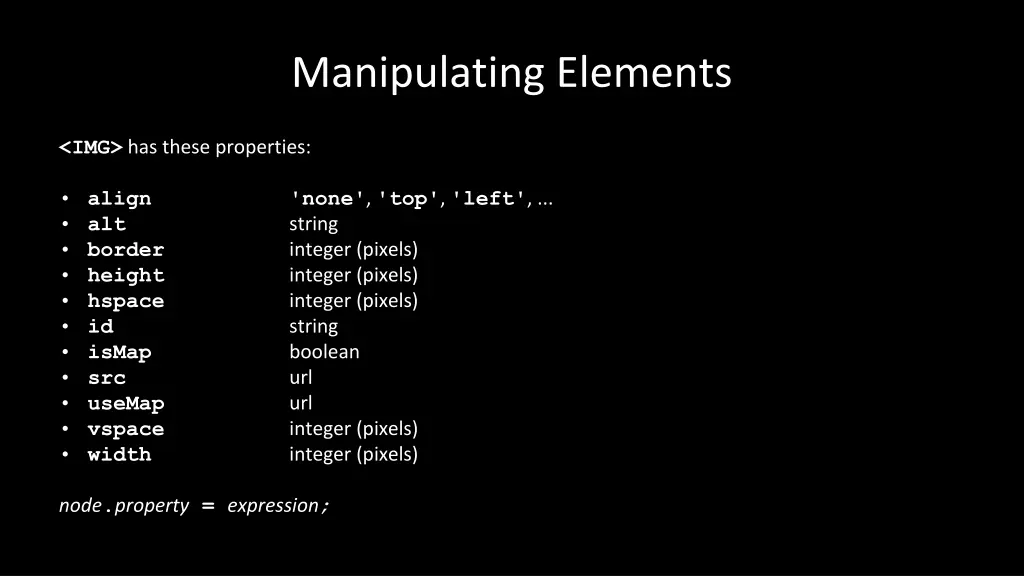 manipulating elements
