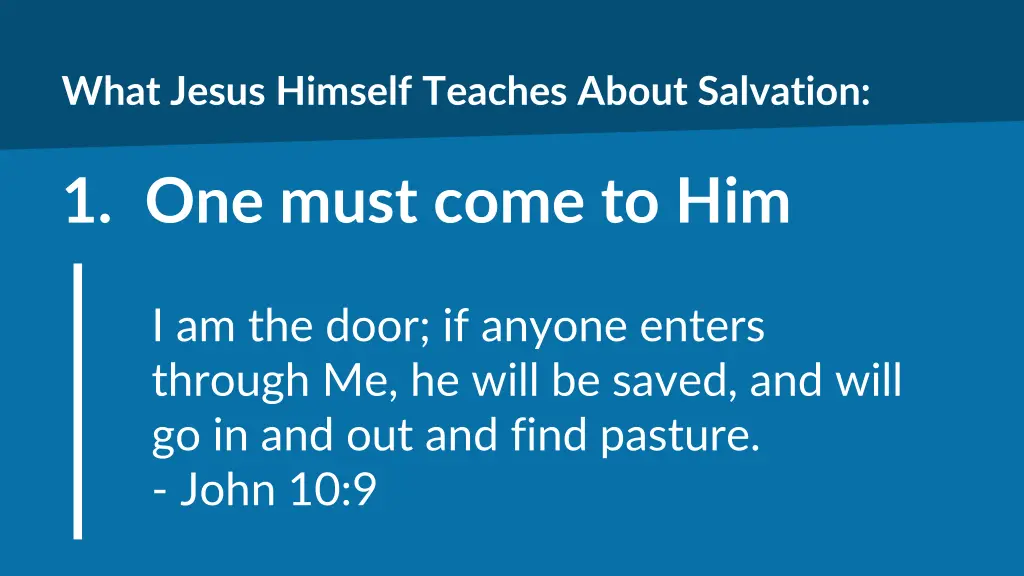 what jesus himself teaches about salvation 1