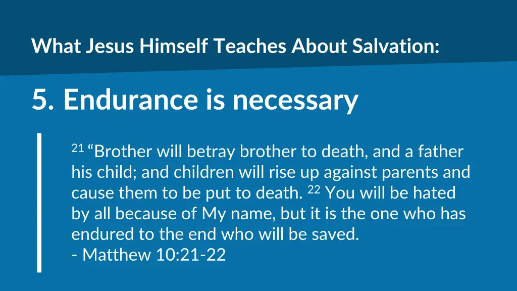 what jesus himself teaches about salvation 5